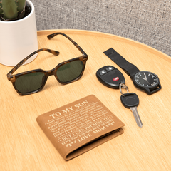 To My Son Promise (Yellow) – Leather Wallet
